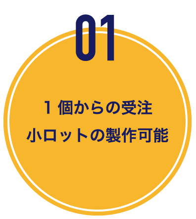 1個からの受注小ロットの制作可能